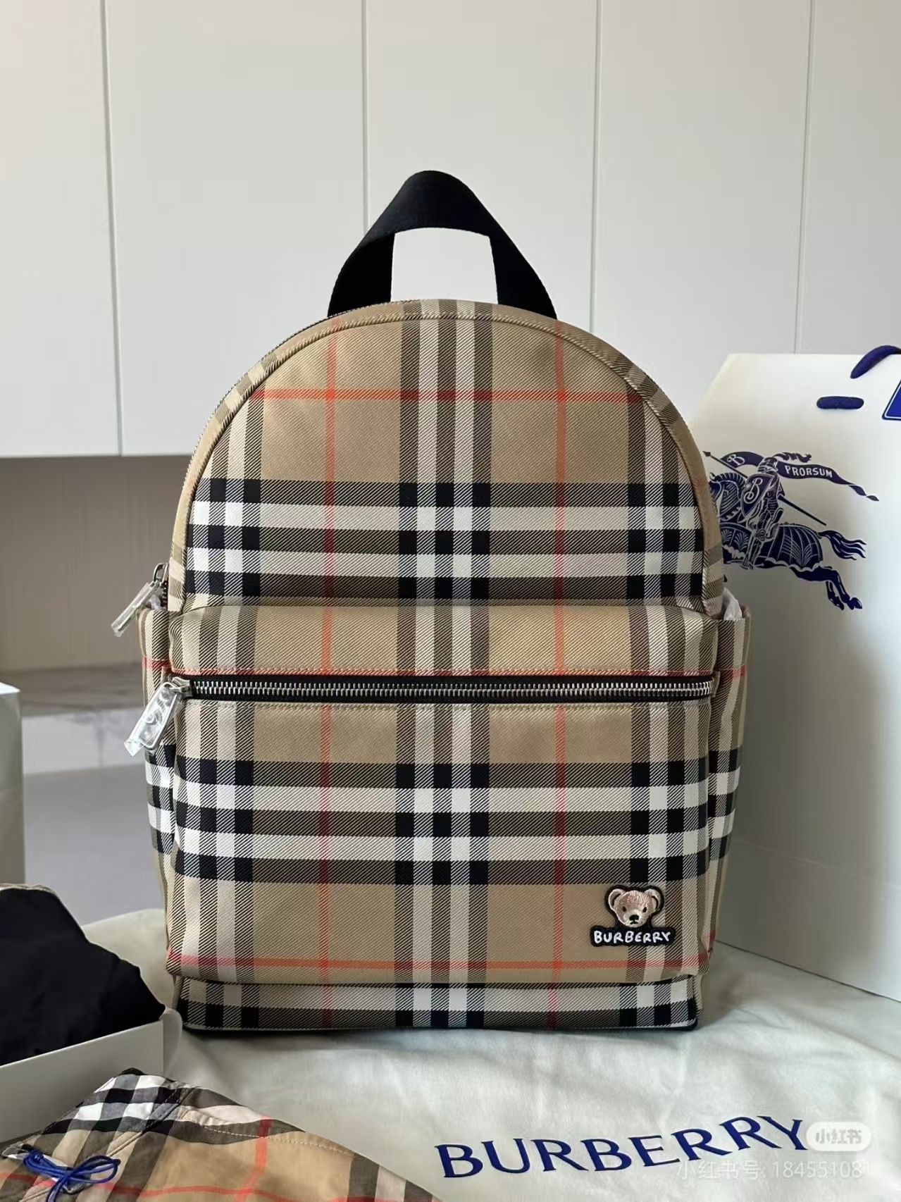 Burberry Original latest b family backpack parent-child bag multi-pocket