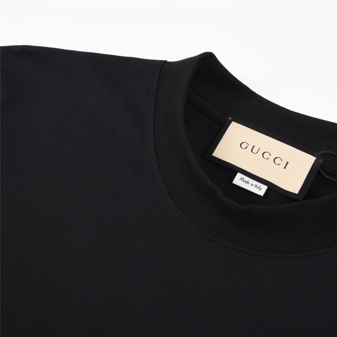 古驰 GUCCI 24ss logo泼墨印花短袖