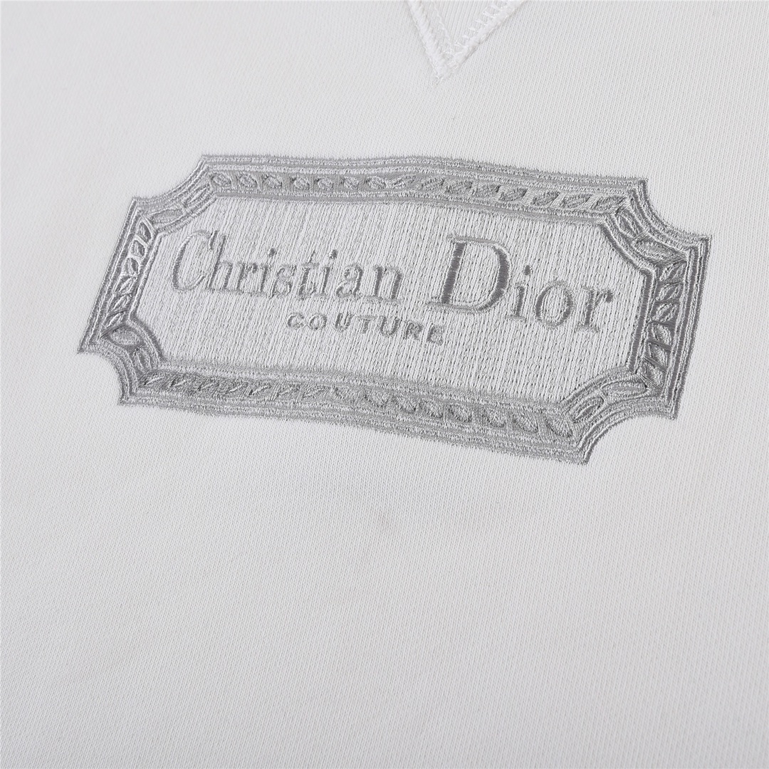 16迪奥Dior 经典款方块logo刺绣卫衣 定织定染420g精梳食毛毛圈面料