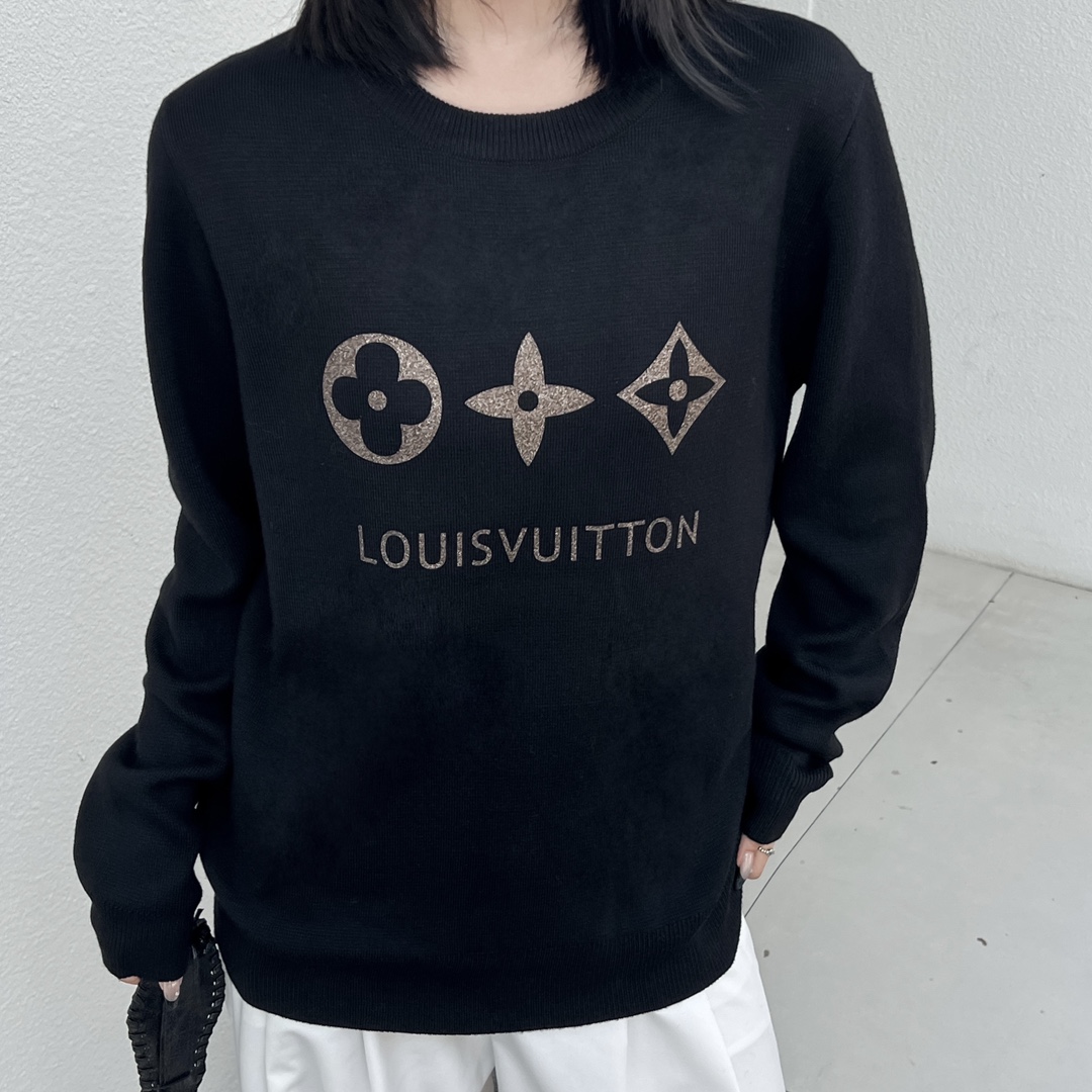 20路易威登Louis Vuitton 经典款 闪晶烧花毛衣