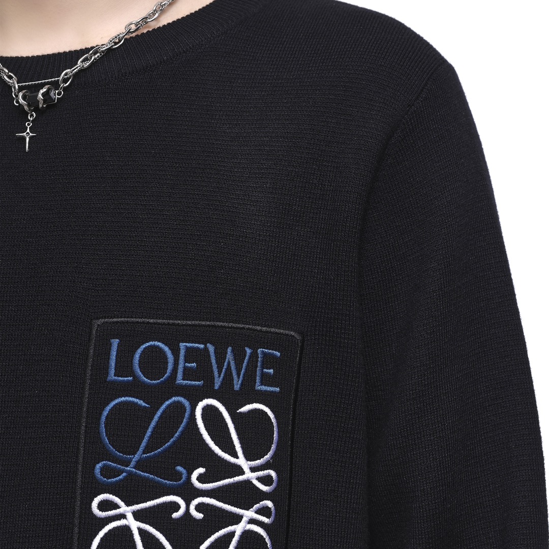 罗意威Loewe 经典款口袋logo刺绣毛衣