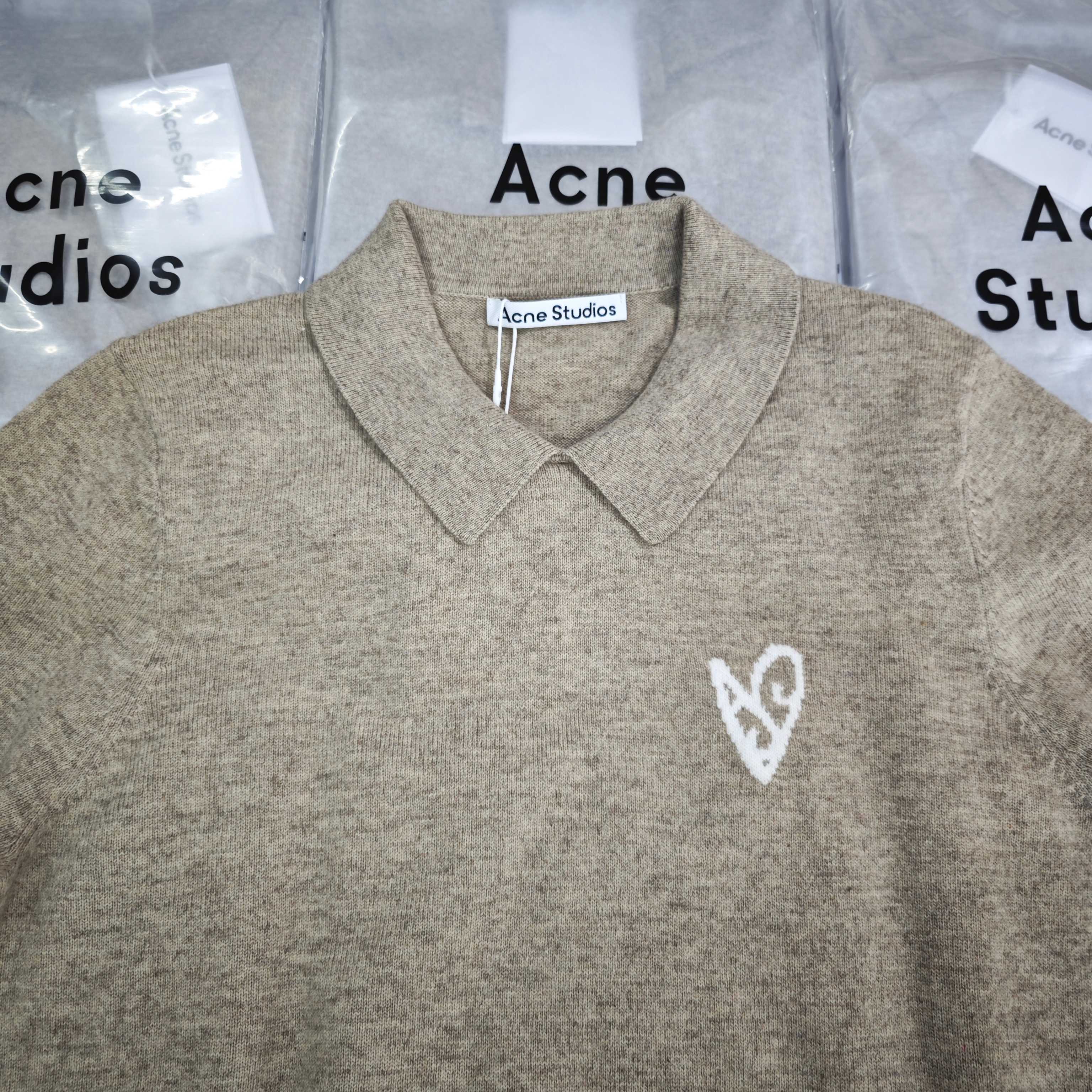 “High-End Quality Women’s Clothes: ACNE25 Heart-Weaving Wool Needles for Autumn in Dark Ash and Khaki” - 图片 5