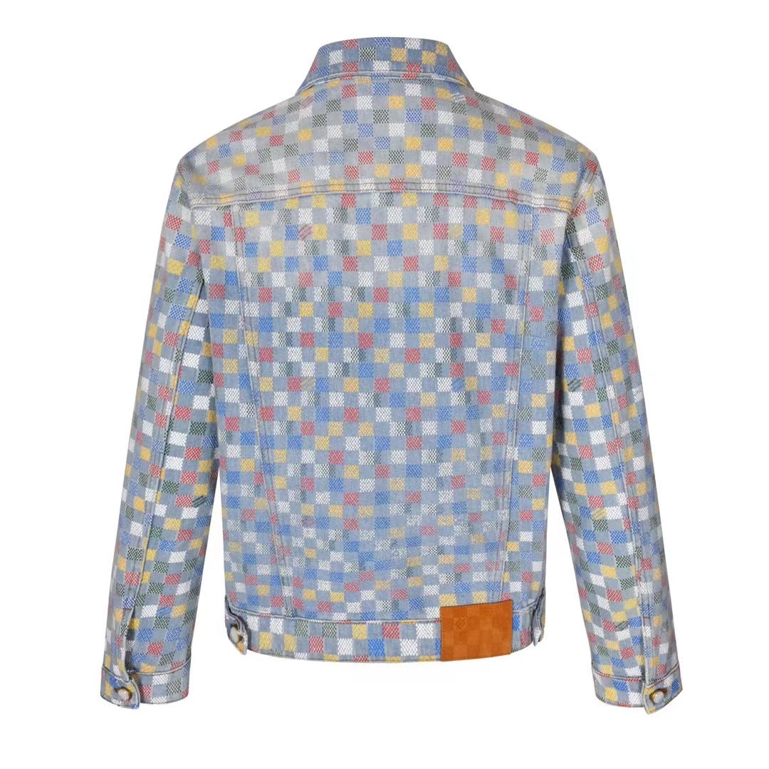 Louis Vuitton Denim Jacket, Multicolor Square Pattern, Sizes S-XL 2 i1742326397420 1569 0 1