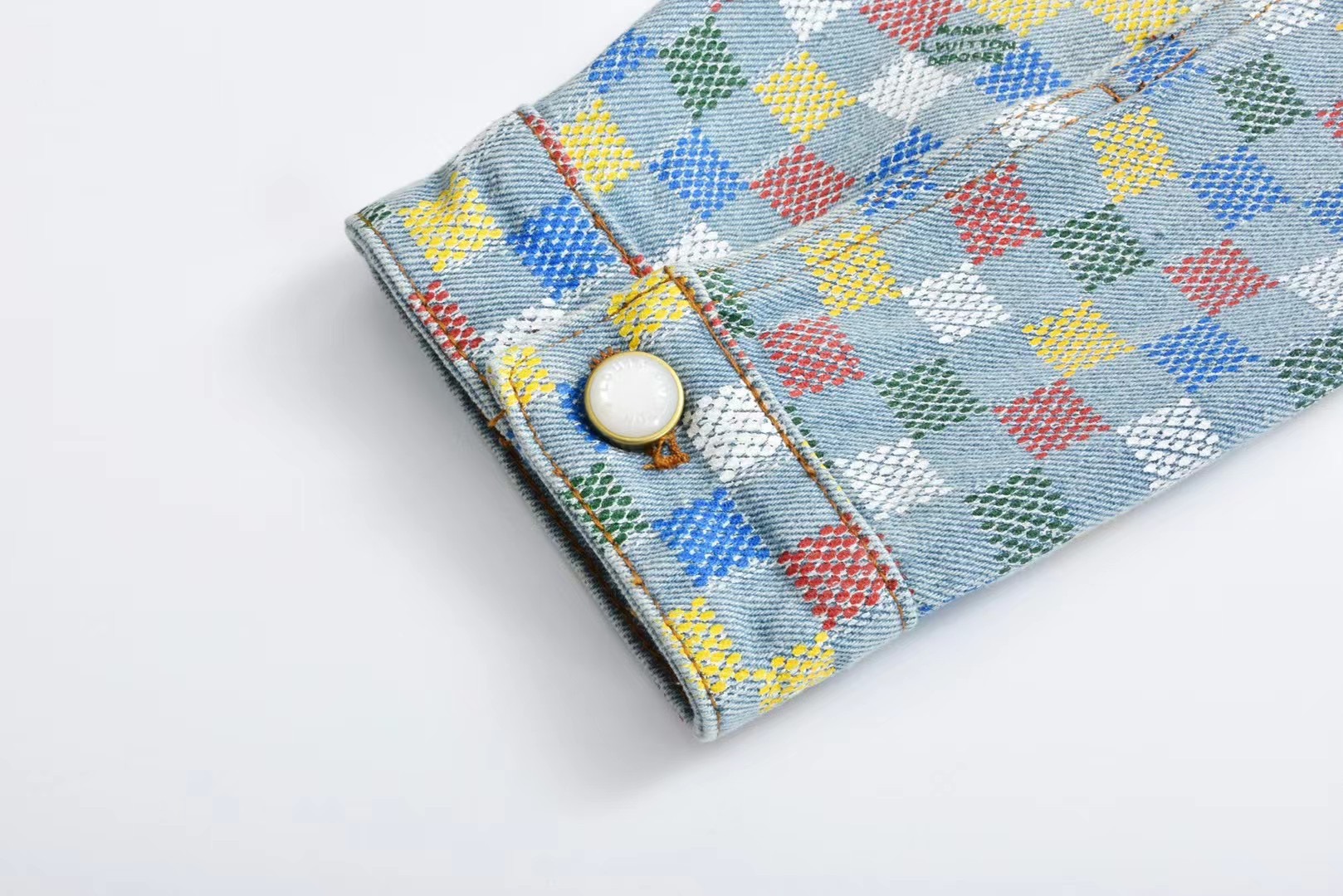 Louis Vuitton Denim Jacket, Multicolor Square Pattern, Sizes S-XL 6 i1742326397420 5677 0 5