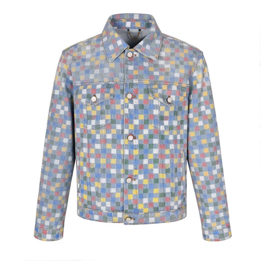 Louis Vuitton Denim Jacket, Multicolor Square Pattern, Sizes S-XL 1 i1742326397420 9011 0 0