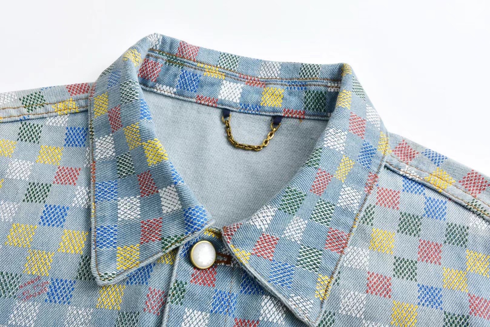 Louis Vuitton Denim Jacket, Multicolor Square Pattern, Sizes S-XL 3 i1742326399562 8335 0 2