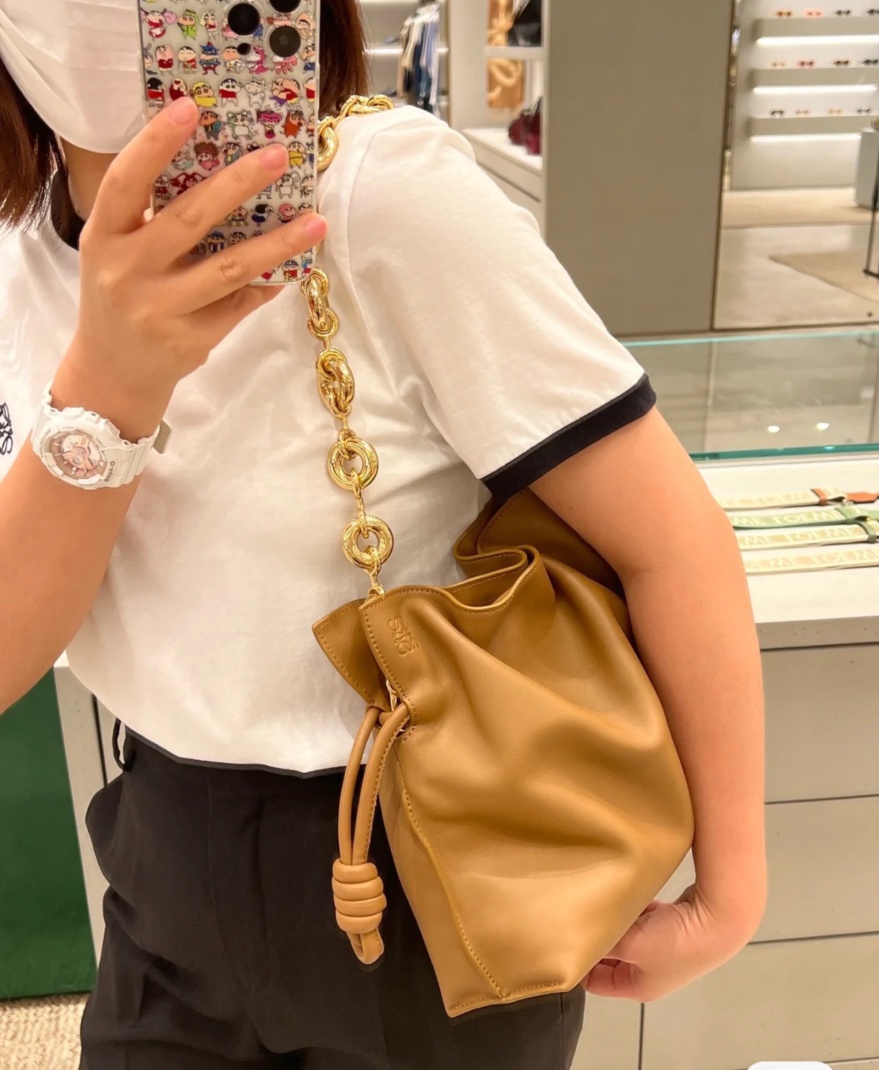 NO:617951,Flamenco Large Lucky Bag New Color (Oak Brown) S Donut Gold Chain Purchased separately, Flamenco Lucky Bag (medium size) Flamenco Lucky Bag (medium size)19860909Flamenco 大号福袋 新色（橡木棕） S甜甜圈金色链条另外购买,Flamenco 福袋（中号）Flamenco福袋（中号）,Bag