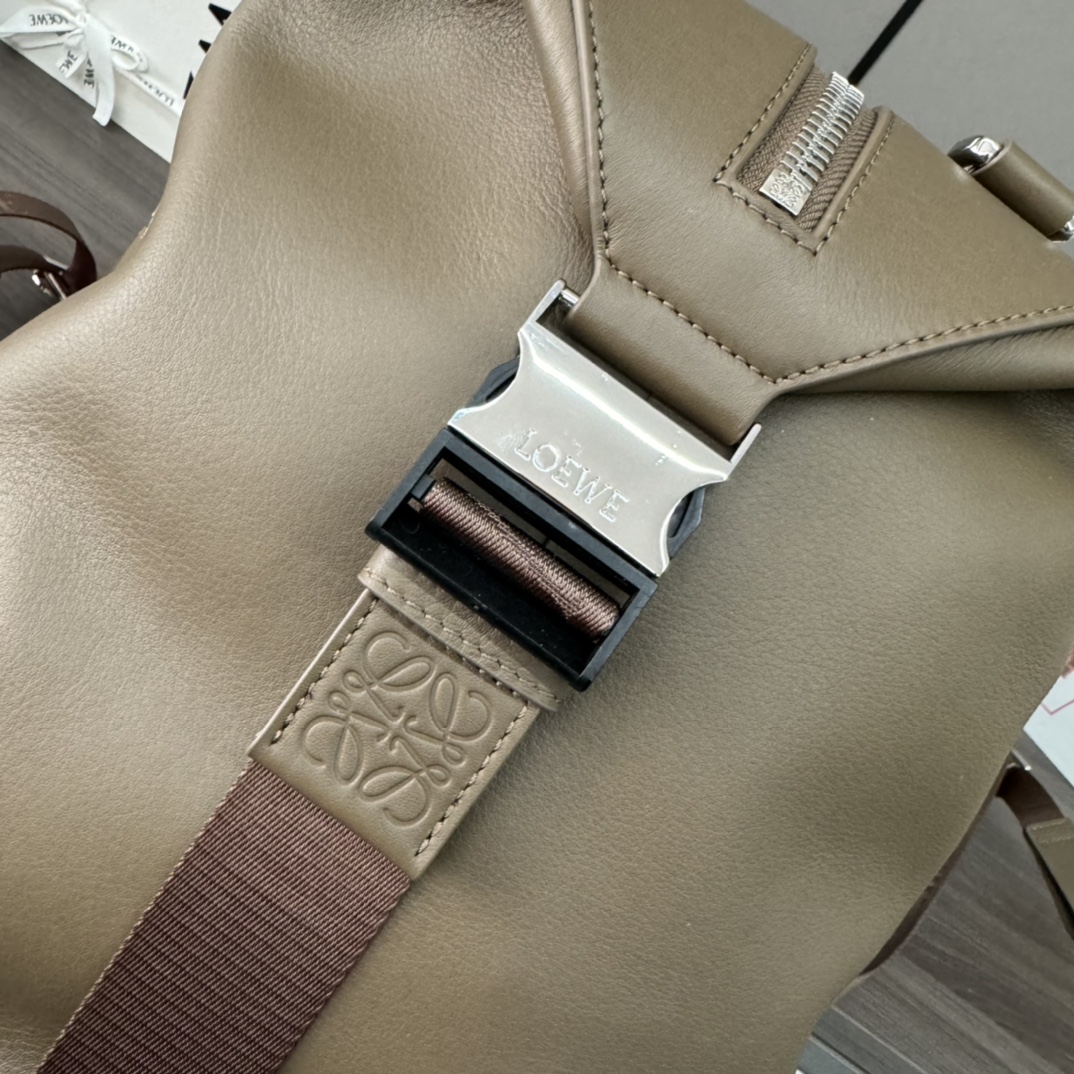 Loewe Large Khaki Leather Backpack for Men - Versatile & Stylish 5 i1703438371 7377 0