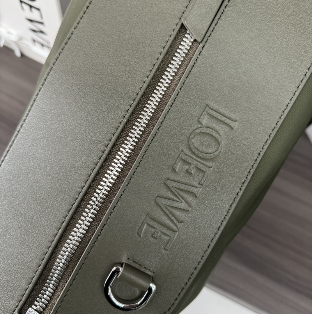 Loewe Small Military Messenger Backpack in Nylon and Calfskin Leather 7 i1703515737 2848 0