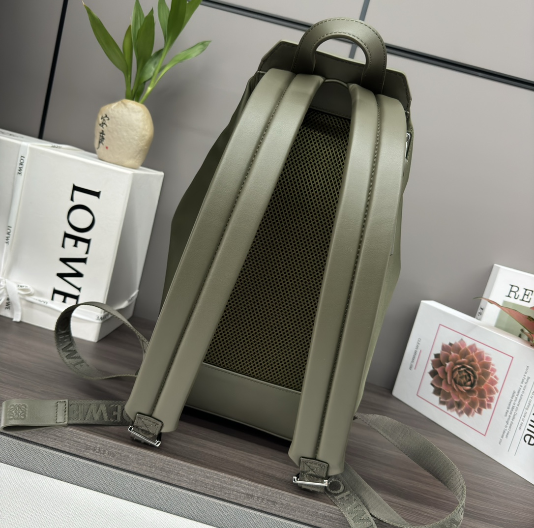 Loewe Small Military Messenger Backpack in Nylon and Calfskin Leather 4 i1703515737 8325 0