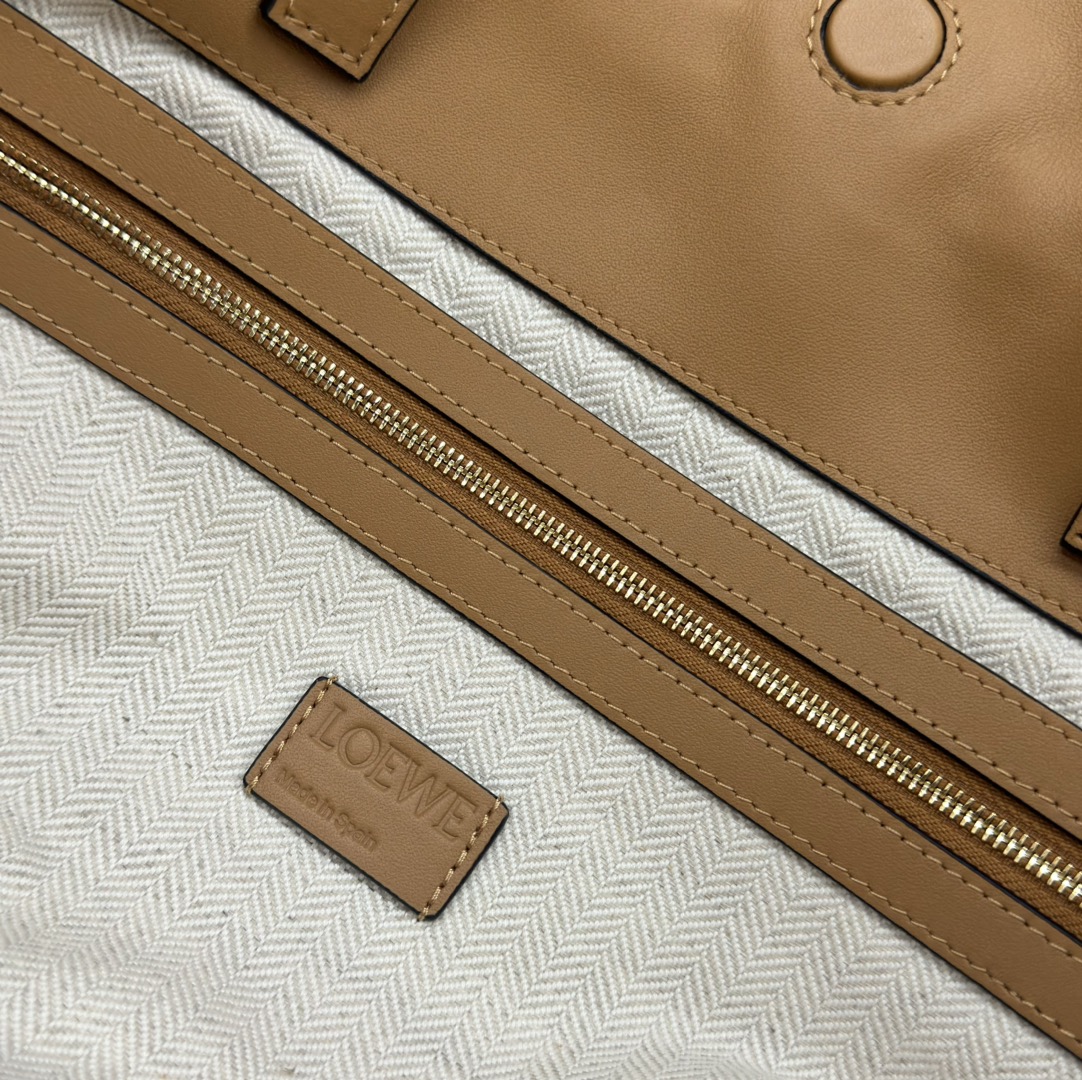 LOEWE Flamenco Large Nappa Leather Drawstring Tote Bag, Tan 10 i1713203035 675 8