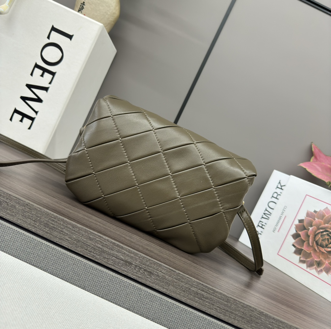 Loewe Puffer Goya Mini Bag in Olive Nappa Leather with Chain and Strap 4 i1720961192 6720 2