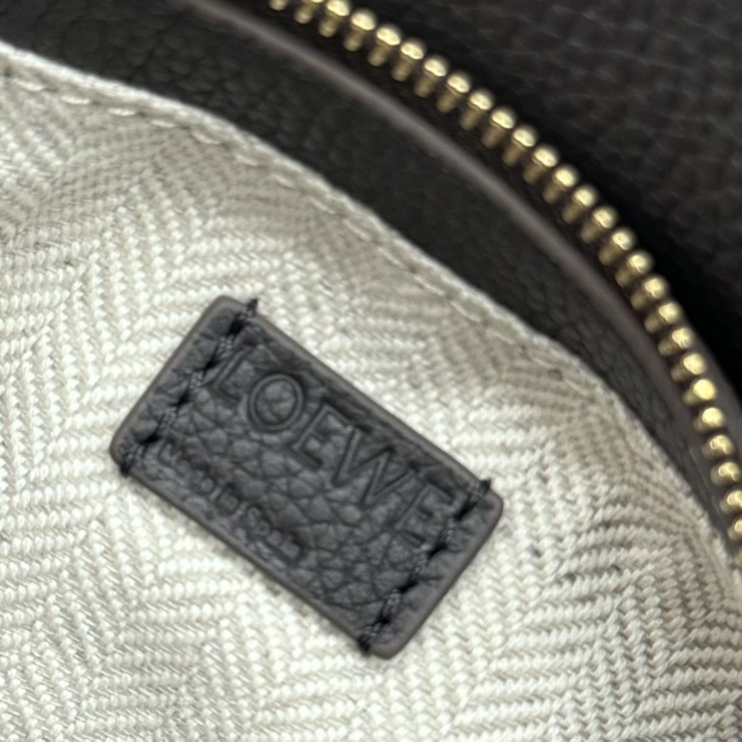 LOEWE Puzzle Edge Bag in Soft Grained Calfskin Leather, Gray, Mini Size 10 i1732296443 1106 8
