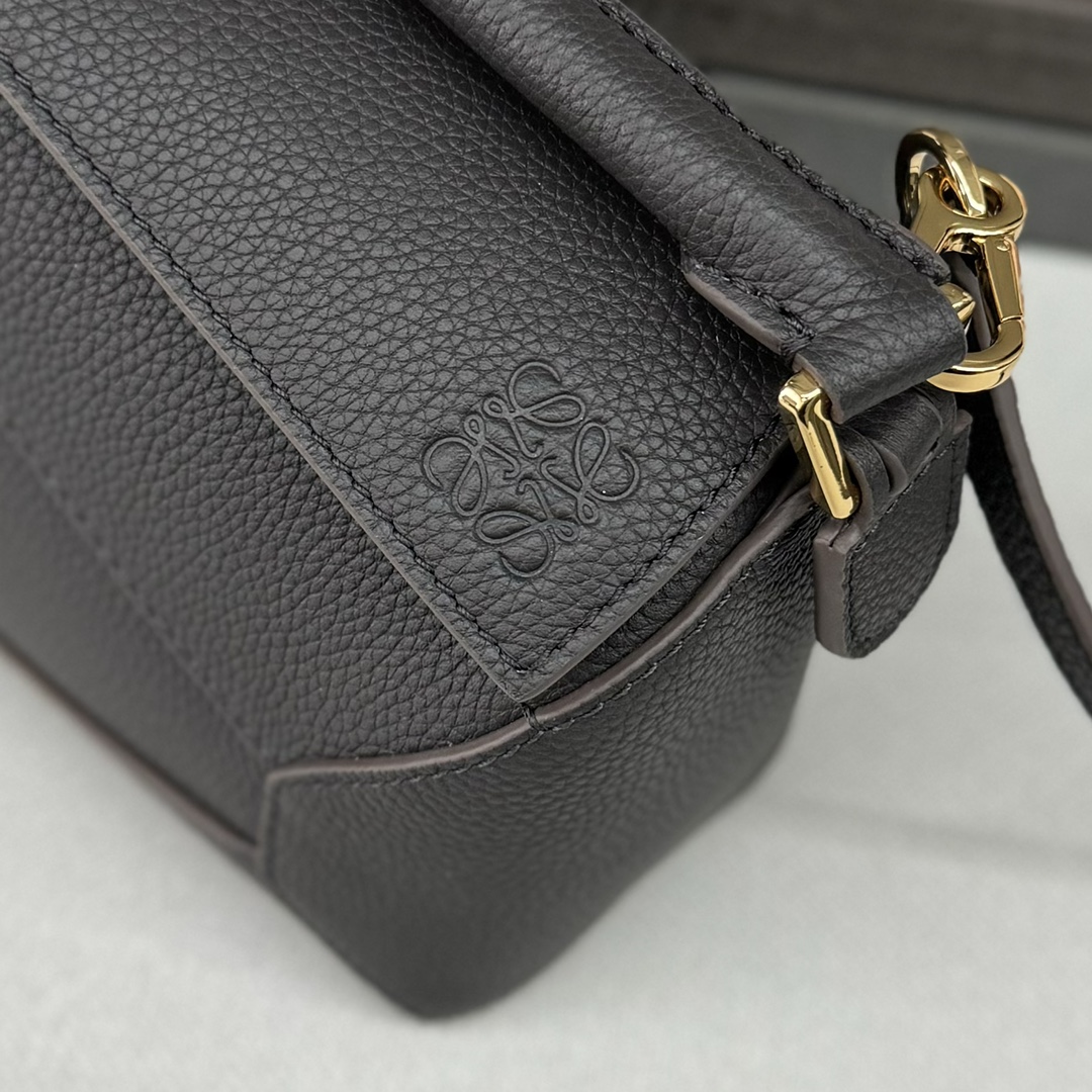 LOEWE Puzzle Edge Bag in Soft Grained Calfskin Leather, Gray, Mini Size 6 i1732296443 9514 4