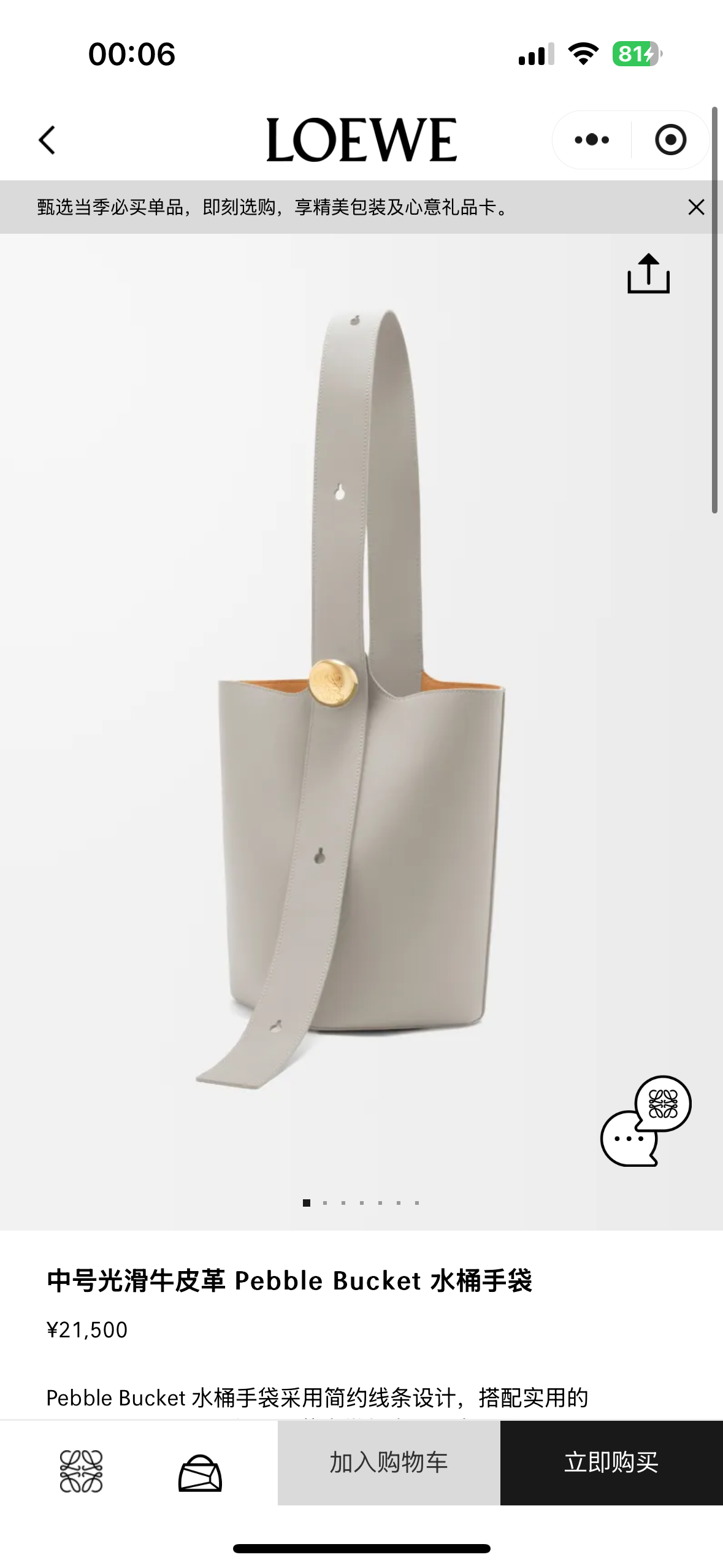 NO:192476,Bucket bag new color: silver-gray arrives,19860909水桶包新色:银灰色到货,,Bag