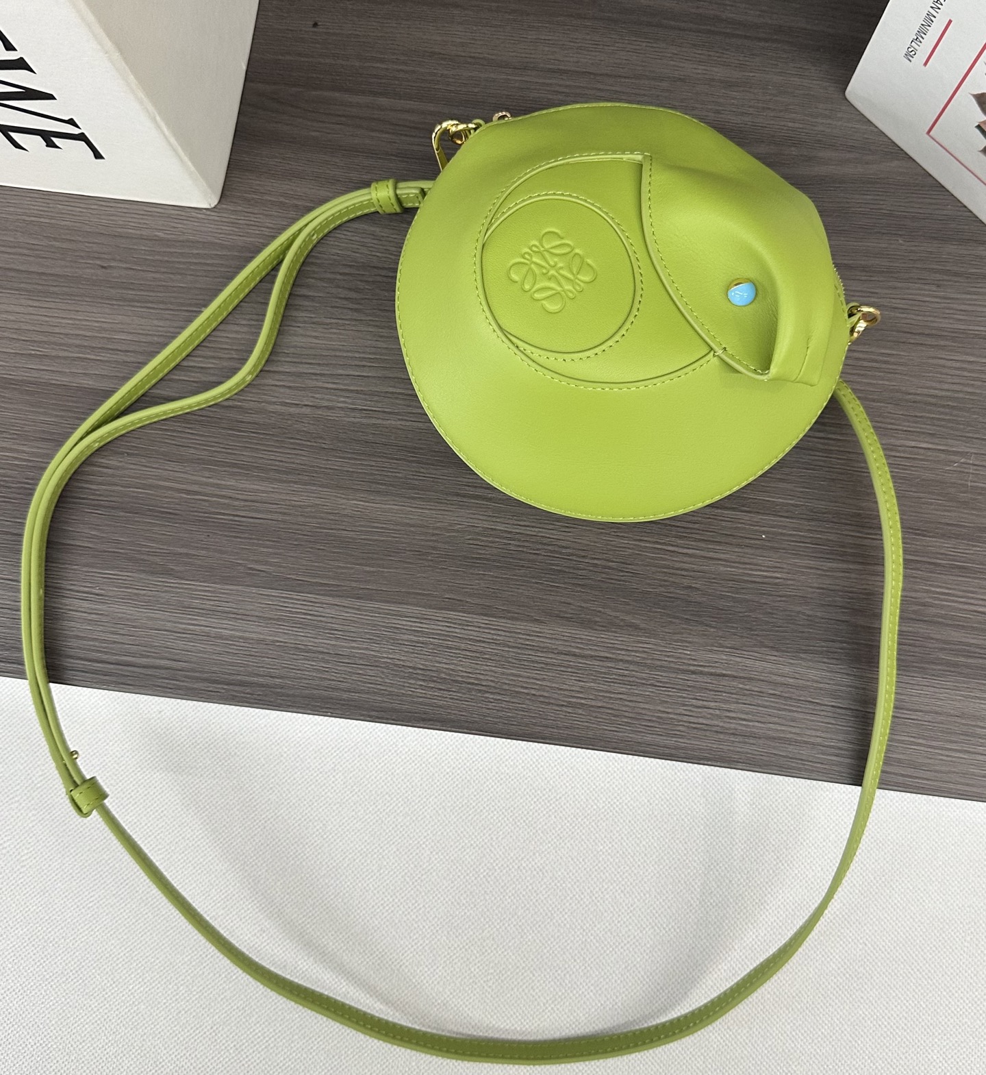 Loewe Anagram Snake Year Limited Edition Green Leather Round Crossbody Bag 5 i1744998973058 3050 0 4