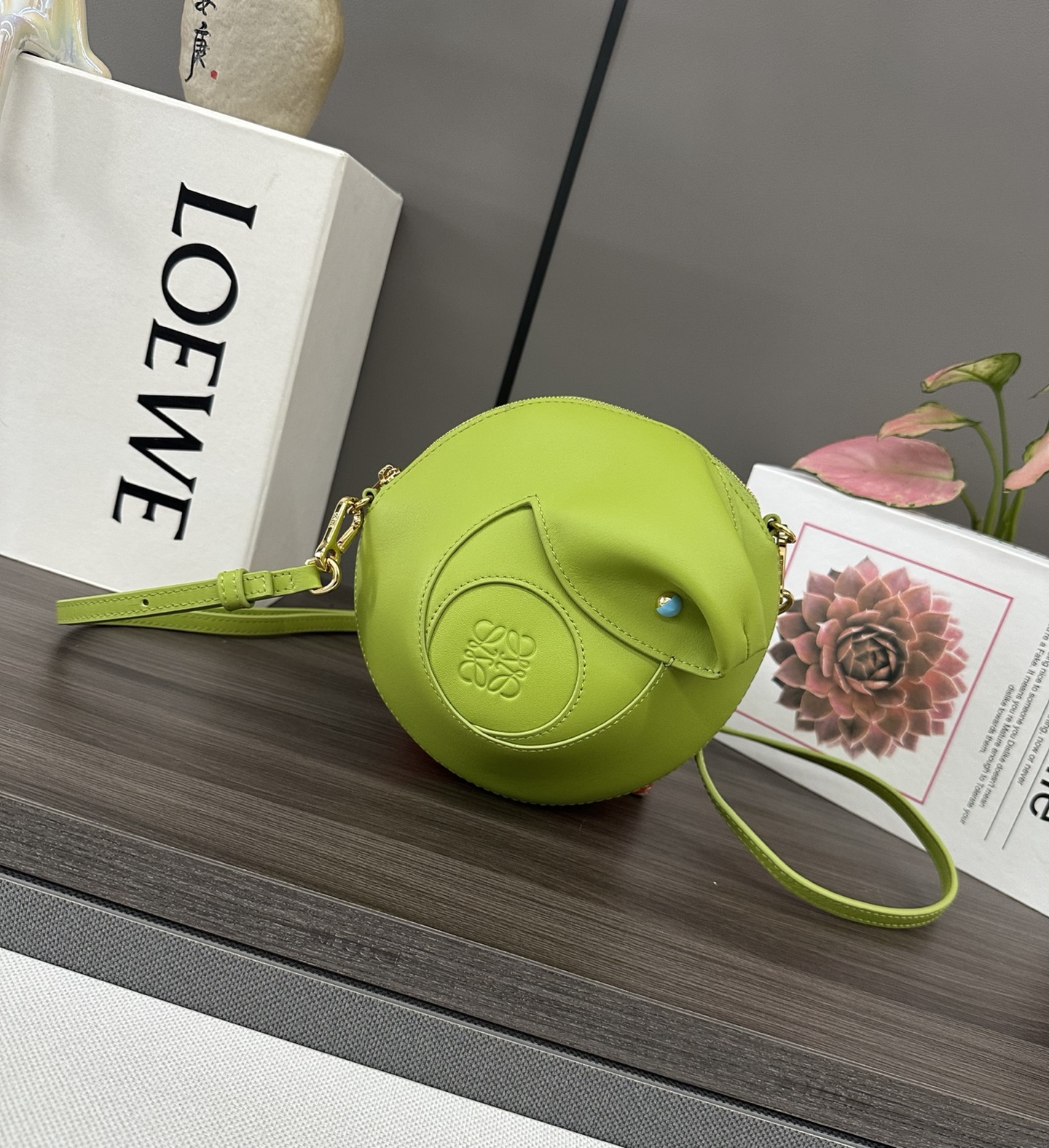 Loewe Anagram Snake Year Limited Edition Green Leather Round Crossbody Bag 1 i1744998973058 8569 0 0