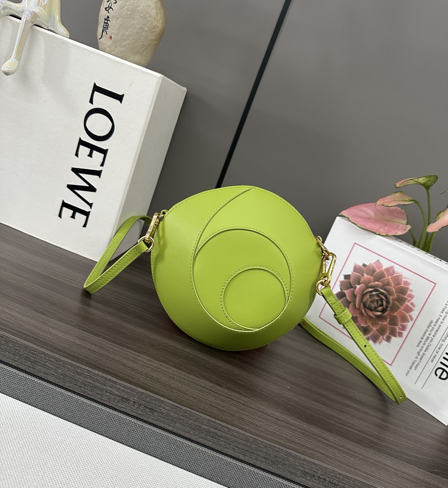 Loewe Anagram Snake Year Limited Edition Green Leather Round Crossbody Bag 2 i1744998975358 9478 0 1