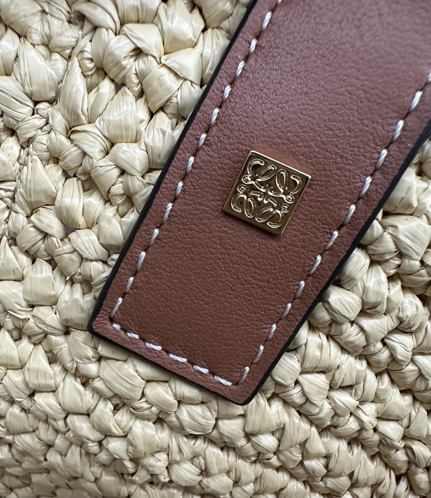Loewe Raffia and Leather Elephant Basket Bag,Natural/Tan, 35*17*16 8 i1745133223284 758 0 7