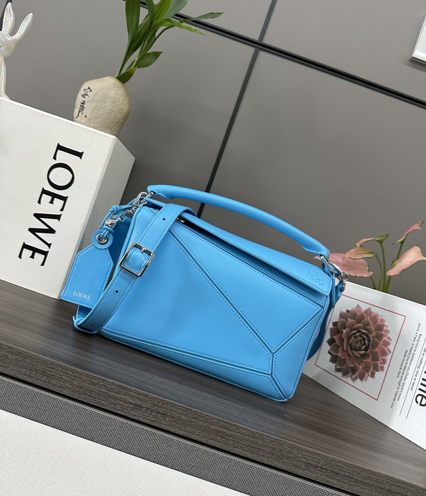 Loewe Puzzle Small Featherlight Nappa Leather Bag - Geometric Design, Sky Blue 2 i1745137744377 8693 0 0