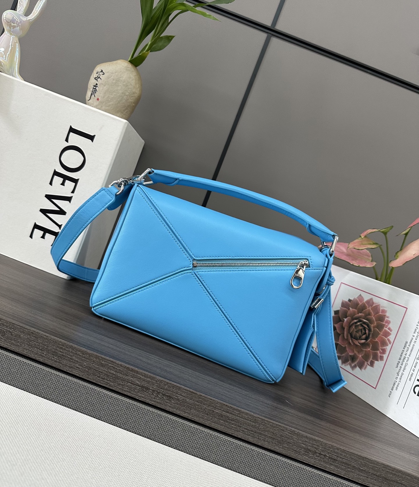 Loewe Puzzle Small Featherlight Nappa Leather Bag - Geometric Design, Sky Blue 4 i1745137744390 9903 0 2