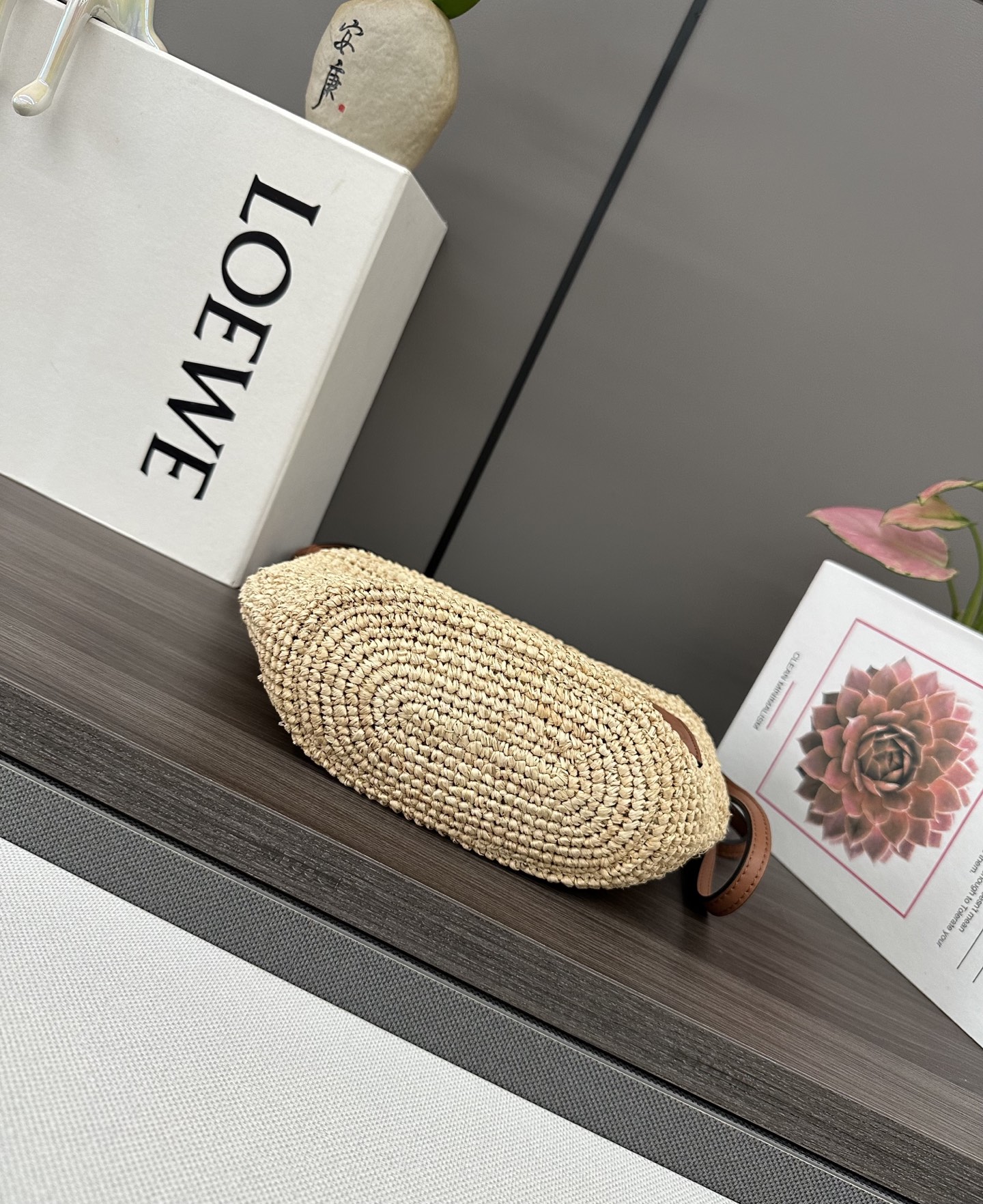 Loewe Slit Pochette Raffia and Leather Crossbody Bag - Natural/Tan 4 i1745428180013 5225 0 3
