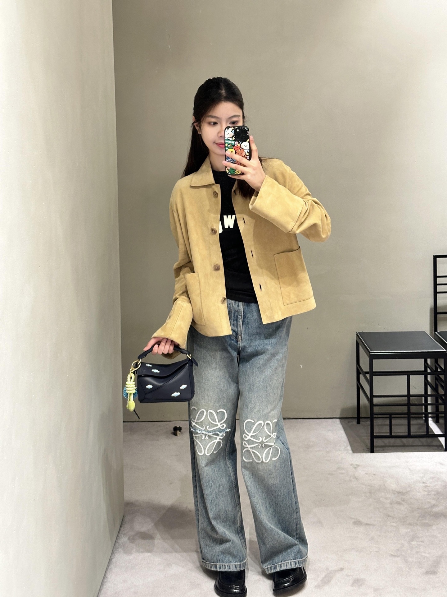 NO:193630,Luo Yiwei New Year Auspicious Cloud Series Carry the auspicious clouds with you~ Good luck will always be with you~, Puzzle plain-tabs mini (mini), loewe19860909罗意威新春祥云系列 把祥云随身携带～ 好运永相随～,Puzzle平纹mini（迷你）,loewe,Bag