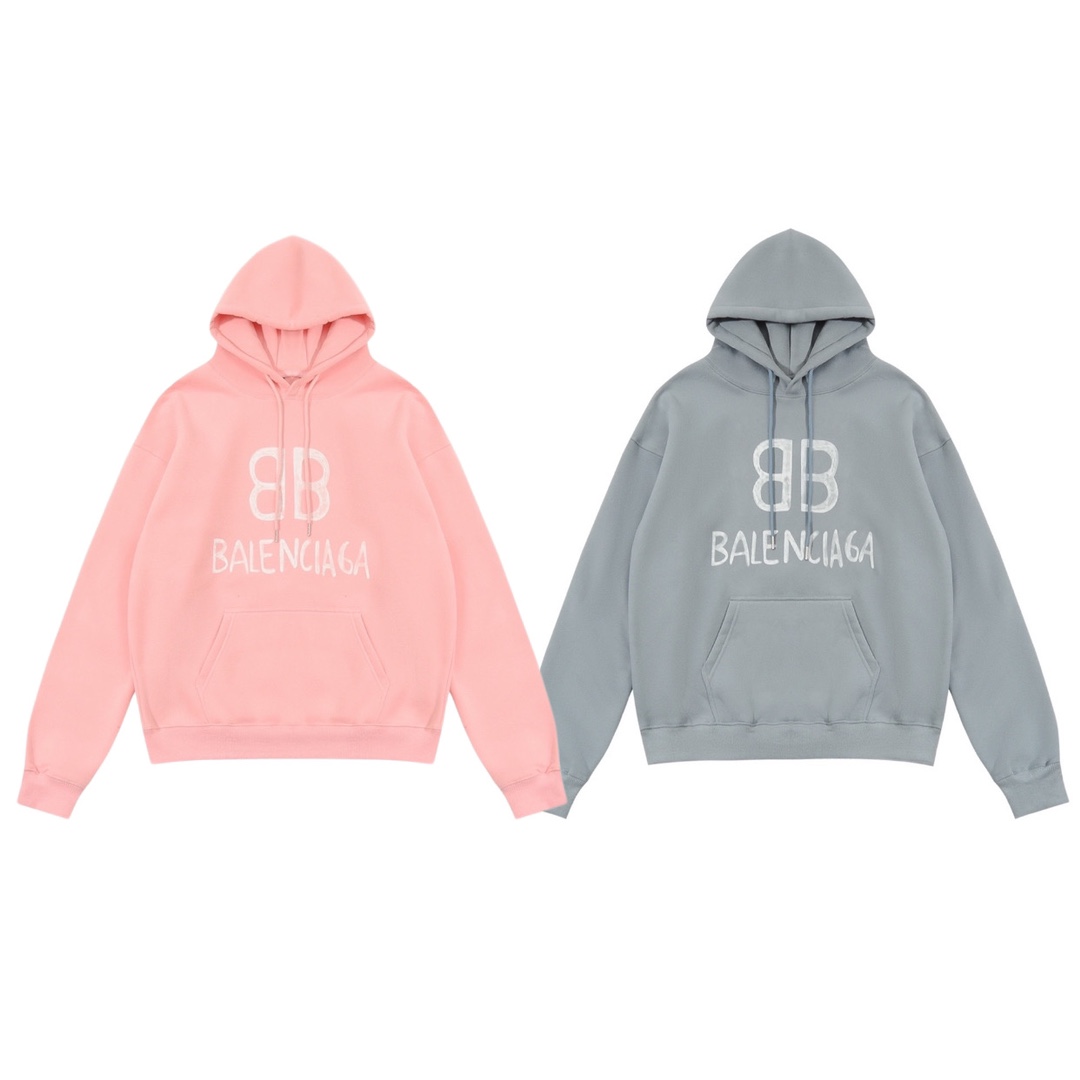 Balenciaga Clothing Hoodies At Cheap Price
 Blue Doodle Pink Unisex Women Men Cotton Knitting Fashion Hooded Top