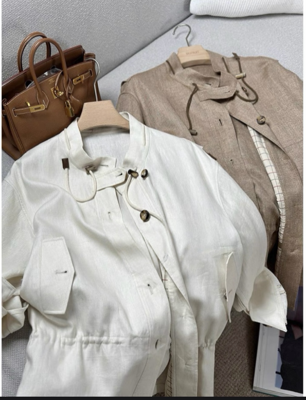 “High-Quality Italian Linen Women’s Suit with Two-Colored Coats in Top Edition” - 图片 7