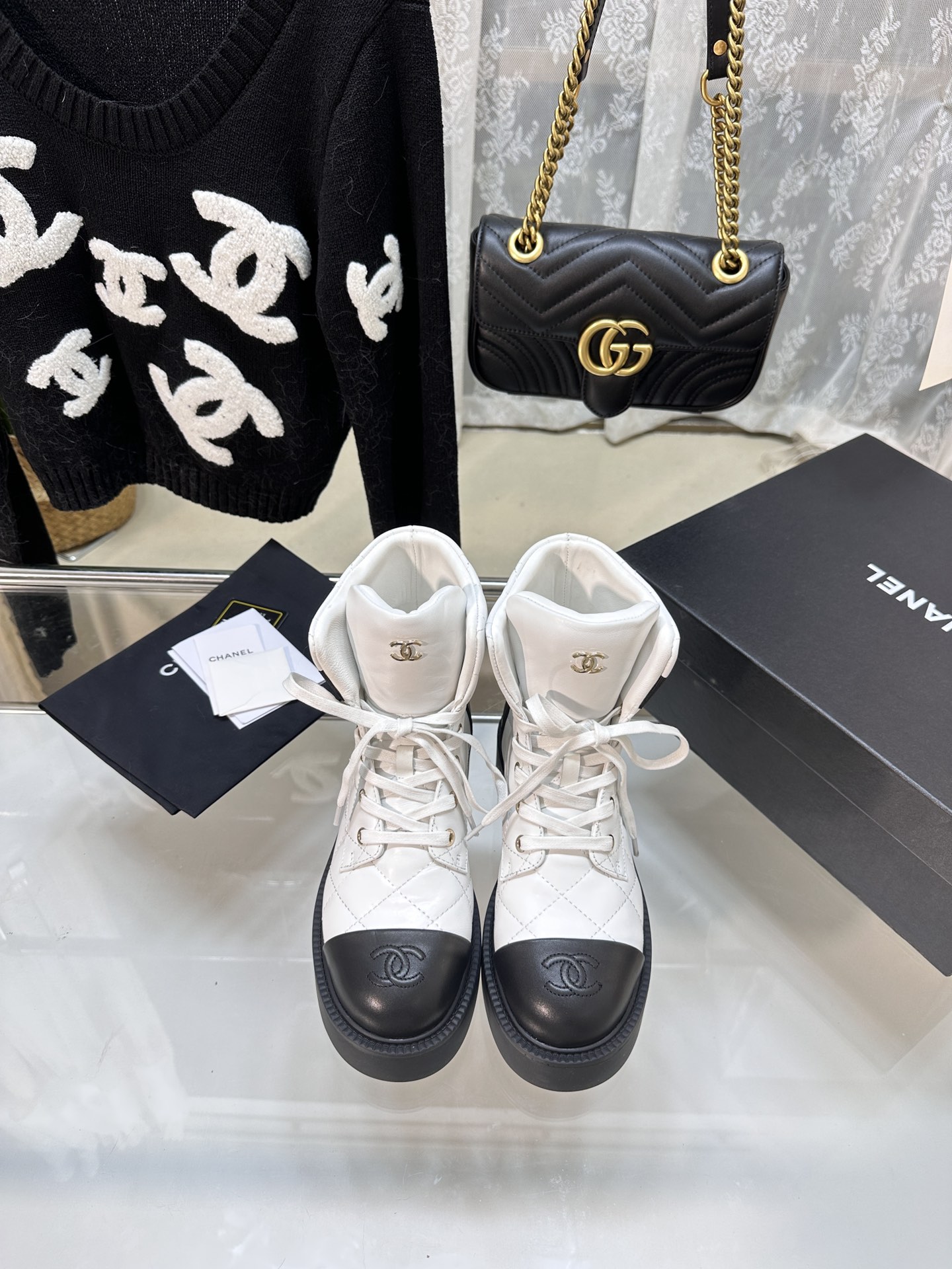 Chanel Designer
 Short Boots Women Gold Hardware Cowhide Sheepskin Fall/Winter Collection Fashion