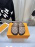 Louis Vuitton Shoes Mules Gold Calfskin Cowhide Rubber Wool Spring Collection Cosy