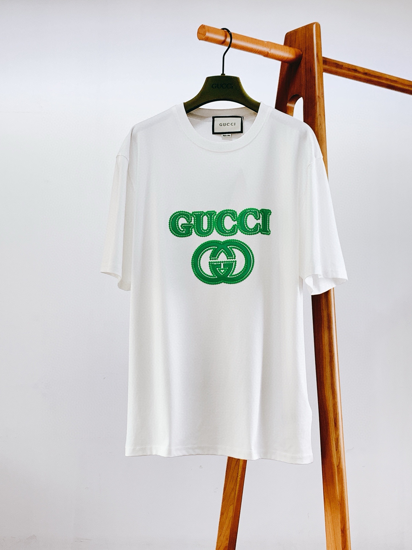 Gucci Kleidung T-Shirt Stickerei Unisex Baumwolle Gestrickte Stricken Silicagel Frühling/Sommer Kollektion Kurzarm