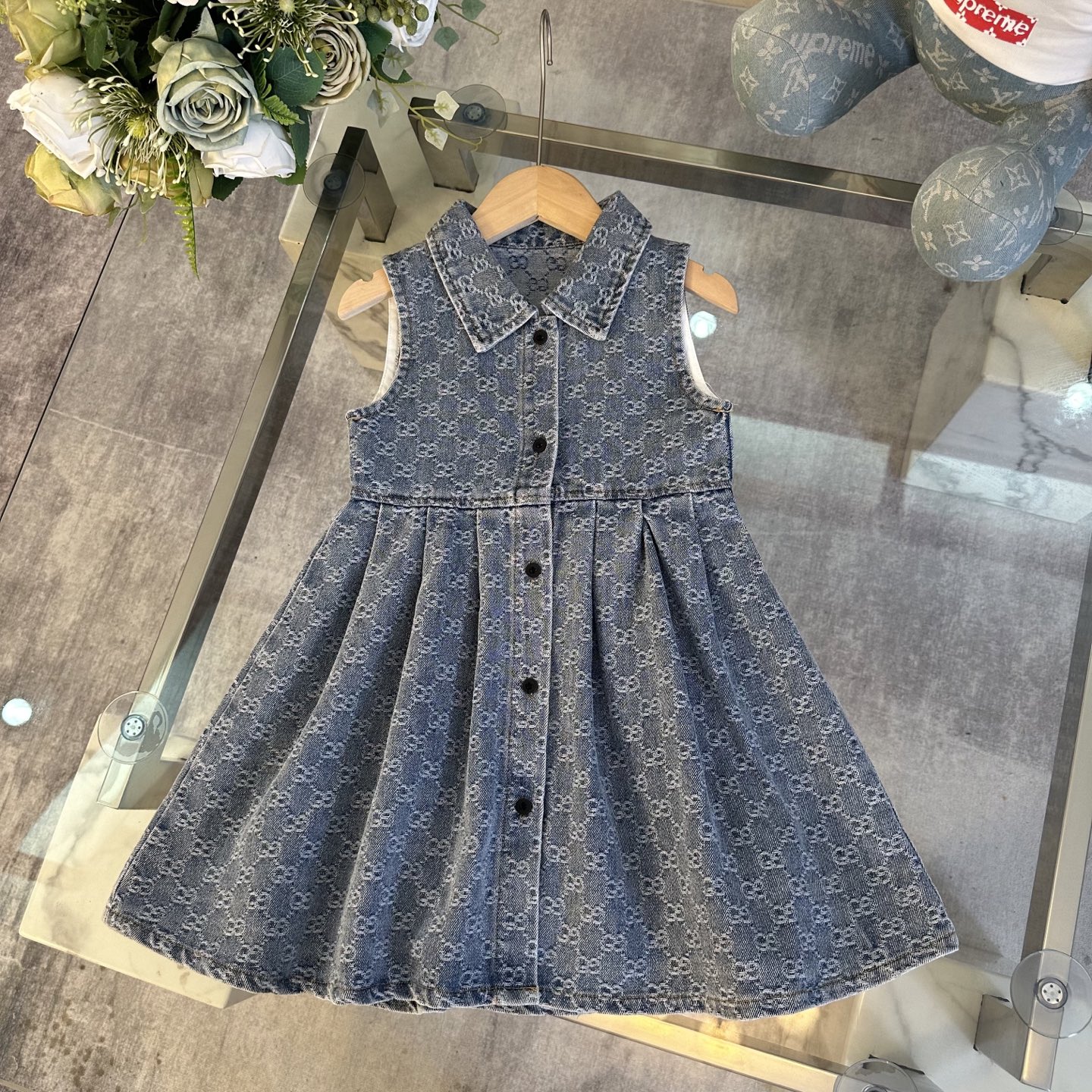 Tallas: 100-150 @139 Talla completa, no elijas más grande Vestido vaquero con cuello solapa, vestido sin mangas tipo ca…