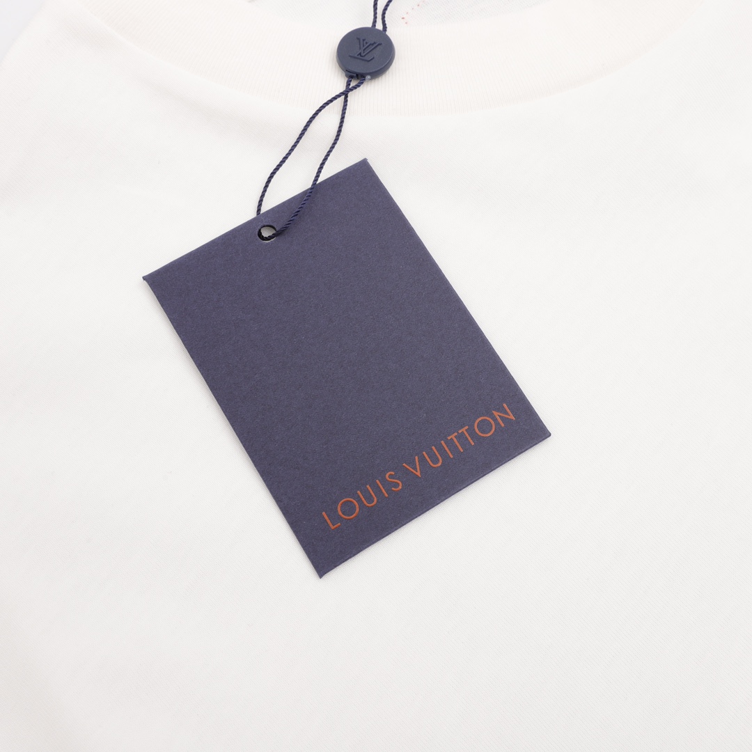 Louis Vuitton/路易威登 浮雕压花Logo短袖T恤 黑色 白色