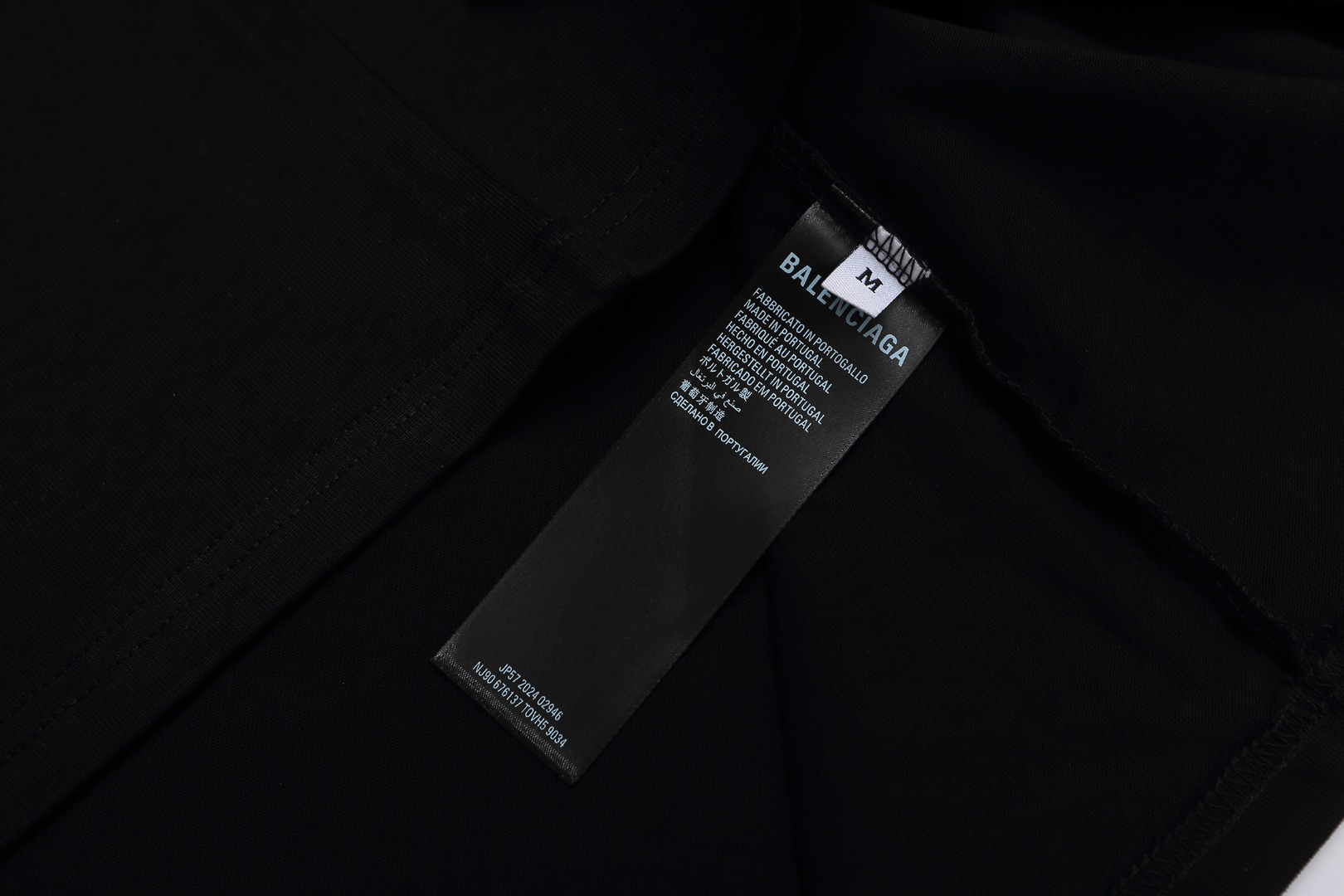 Balenciaga/巴黎世家 金属硅胶裂纹Logo短袖T恤 白色 黑色