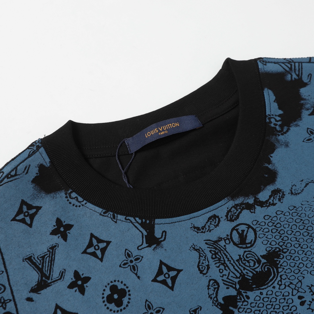 Louis Vuitton/路易威登 老花腰果花扎染短袖T恤 黑色 白色