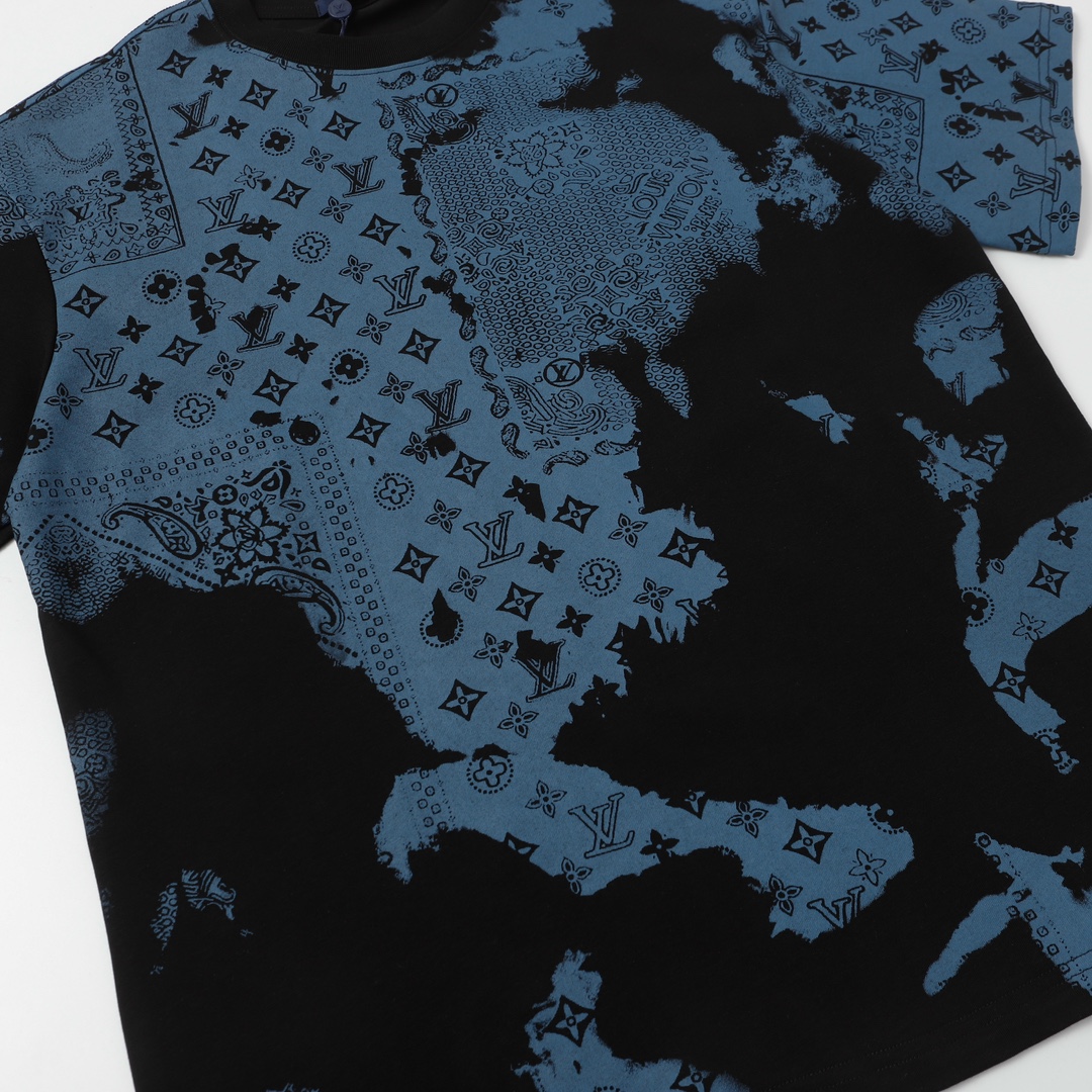 Louis Vuitton/路易威登 老花腰果花扎染短袖T恤 黑色 白色