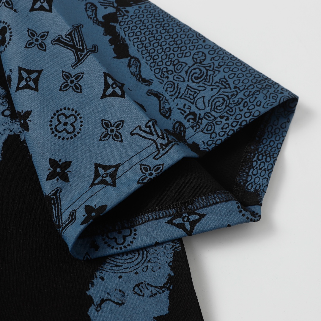 Louis Vuitton/路易威登 老花腰果花扎染短袖T恤 黑色 白色