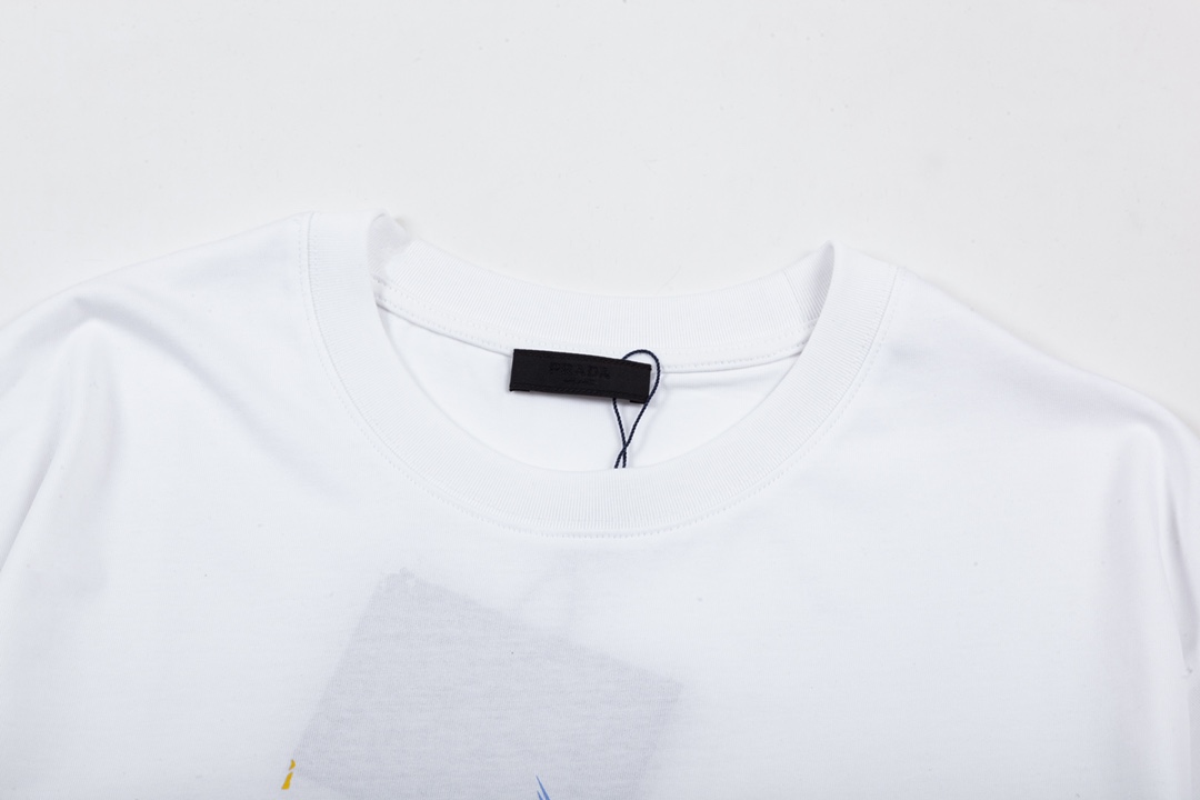 Louis Vuitton/路易威登 金标Logo刺绣短袖T恤 白色 黑色