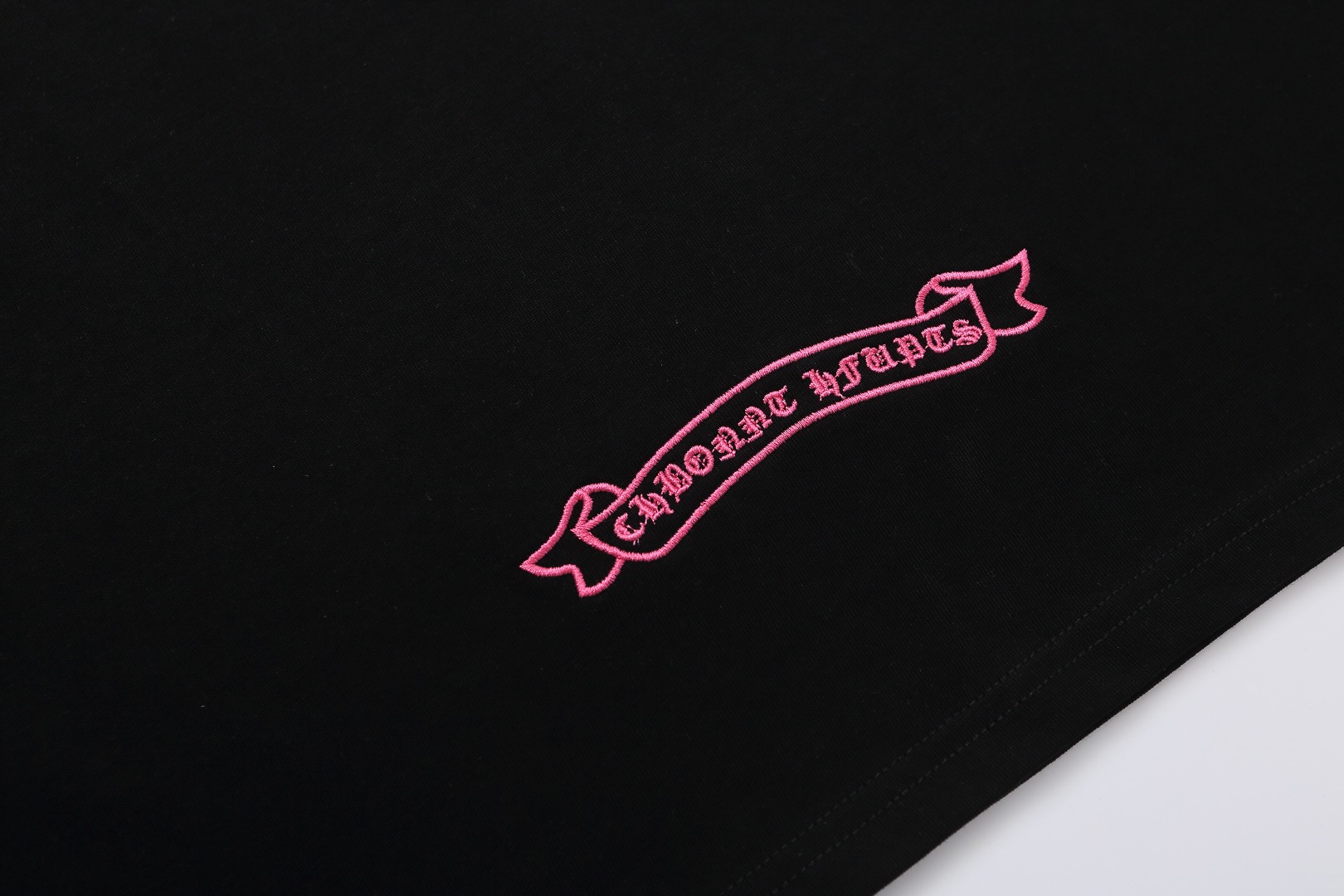 Chrome Hearts/克罗心 模糊重影马蹄刺绣短袖T恤 黑色 白色