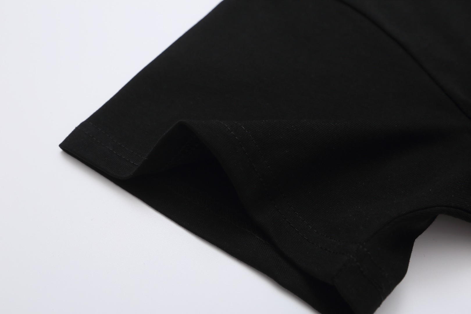 Chrome Hearts/克罗心 模糊重影马蹄刺绣短袖T恤 黑色 白色