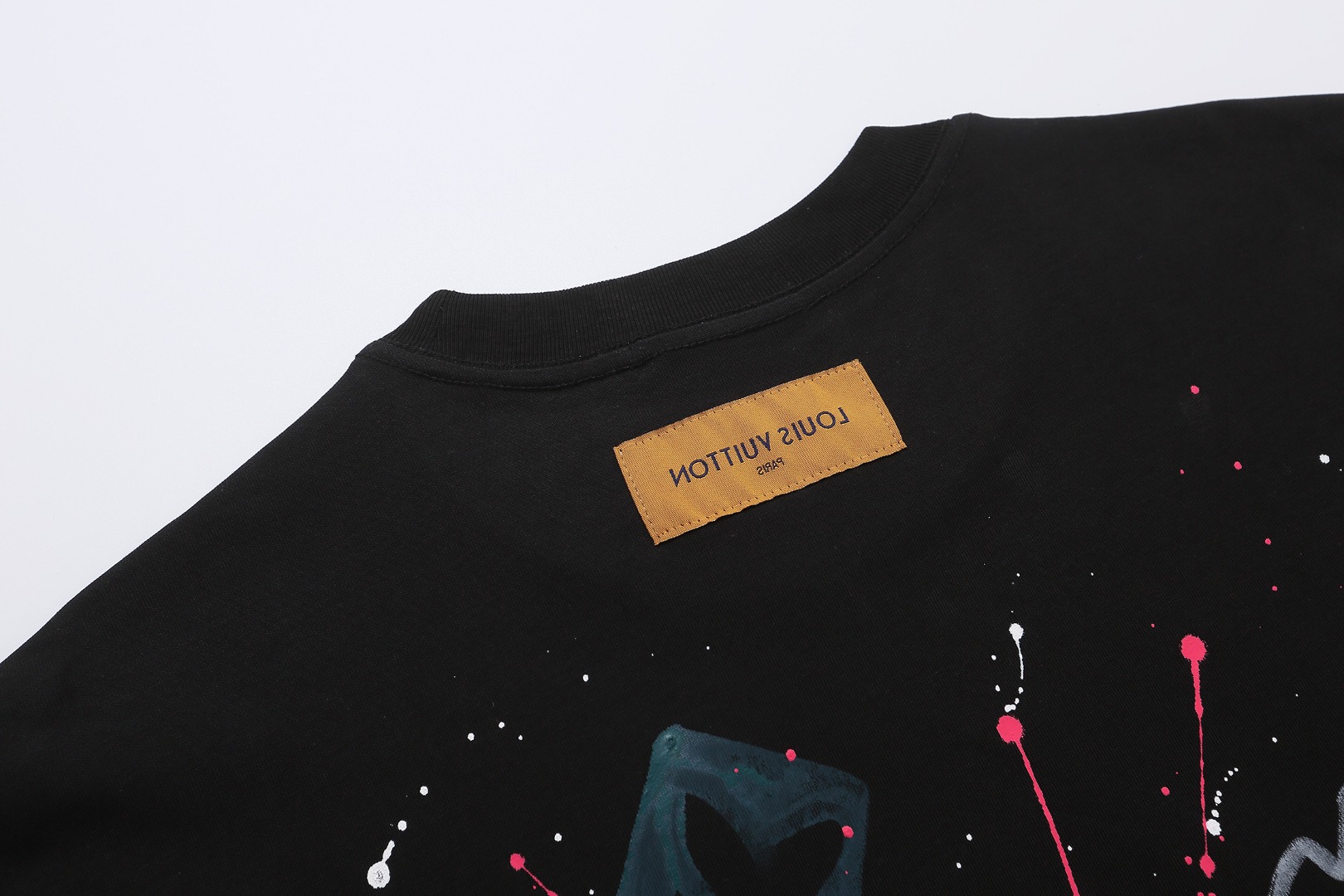 Louis Vuitton/路易威登 泼墨五彩涂鸦短袖T恤 黑色 白色