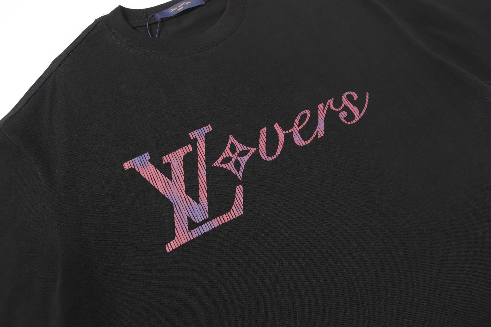 Louis Vuitton/路易威登 25ss 紫金渐变字母印花短袖T恤