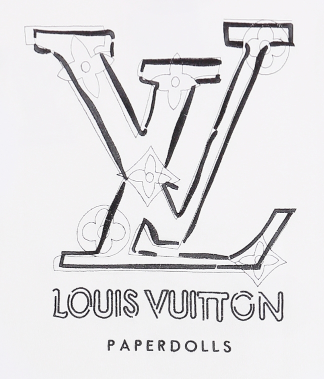 LOUIS VUITTON路易威登 刺绣线条字母短袖T恤