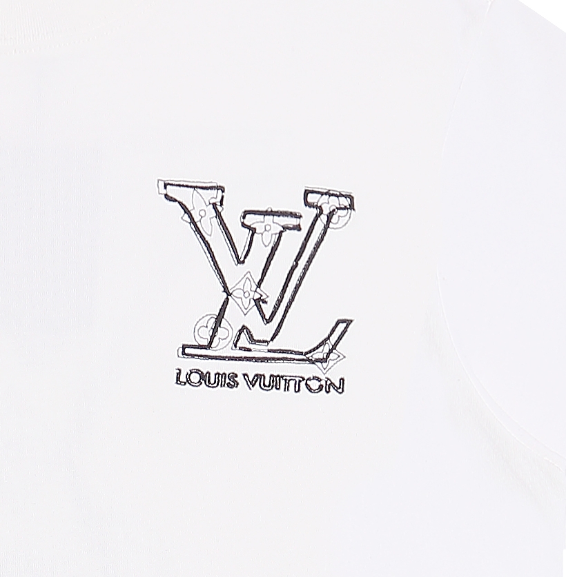 LOUIS VUITTON路易威登 刺绣线条字母短袖T恤