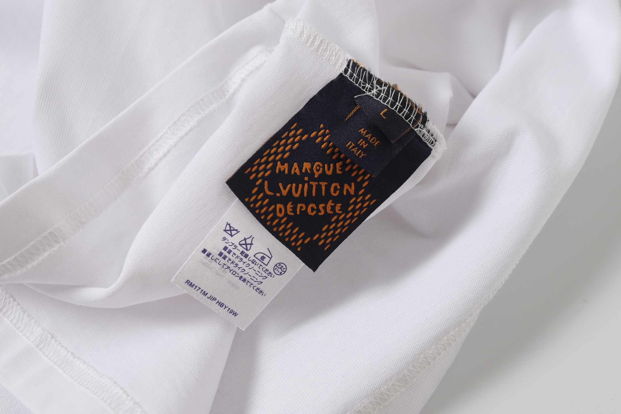 Louis Vuitton/路易威登 25ss金色编绳刺绣短袖T恤 白色 黑色