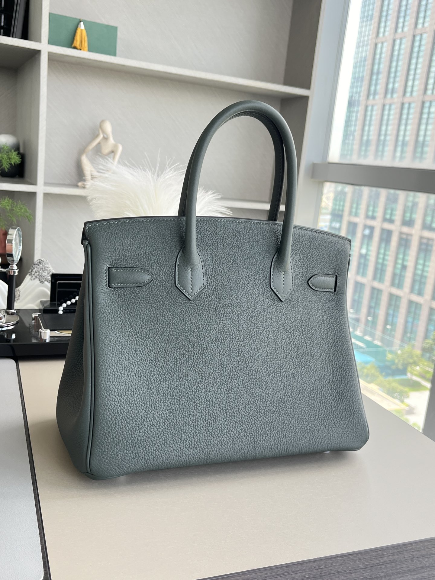 birkin30 63杏仁绿 银扣togo，一级手工缝制