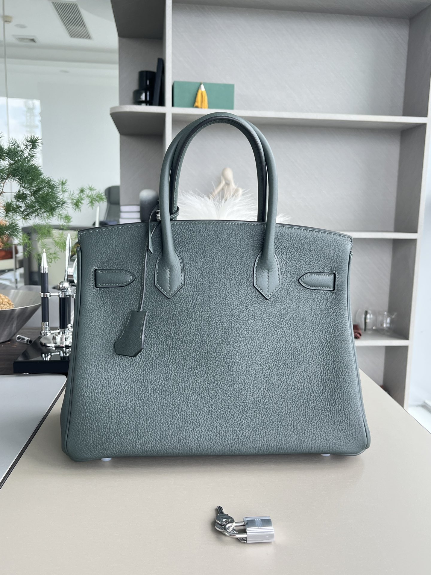 birkin30 63杏仁绿 银扣togo，一级手工缝制