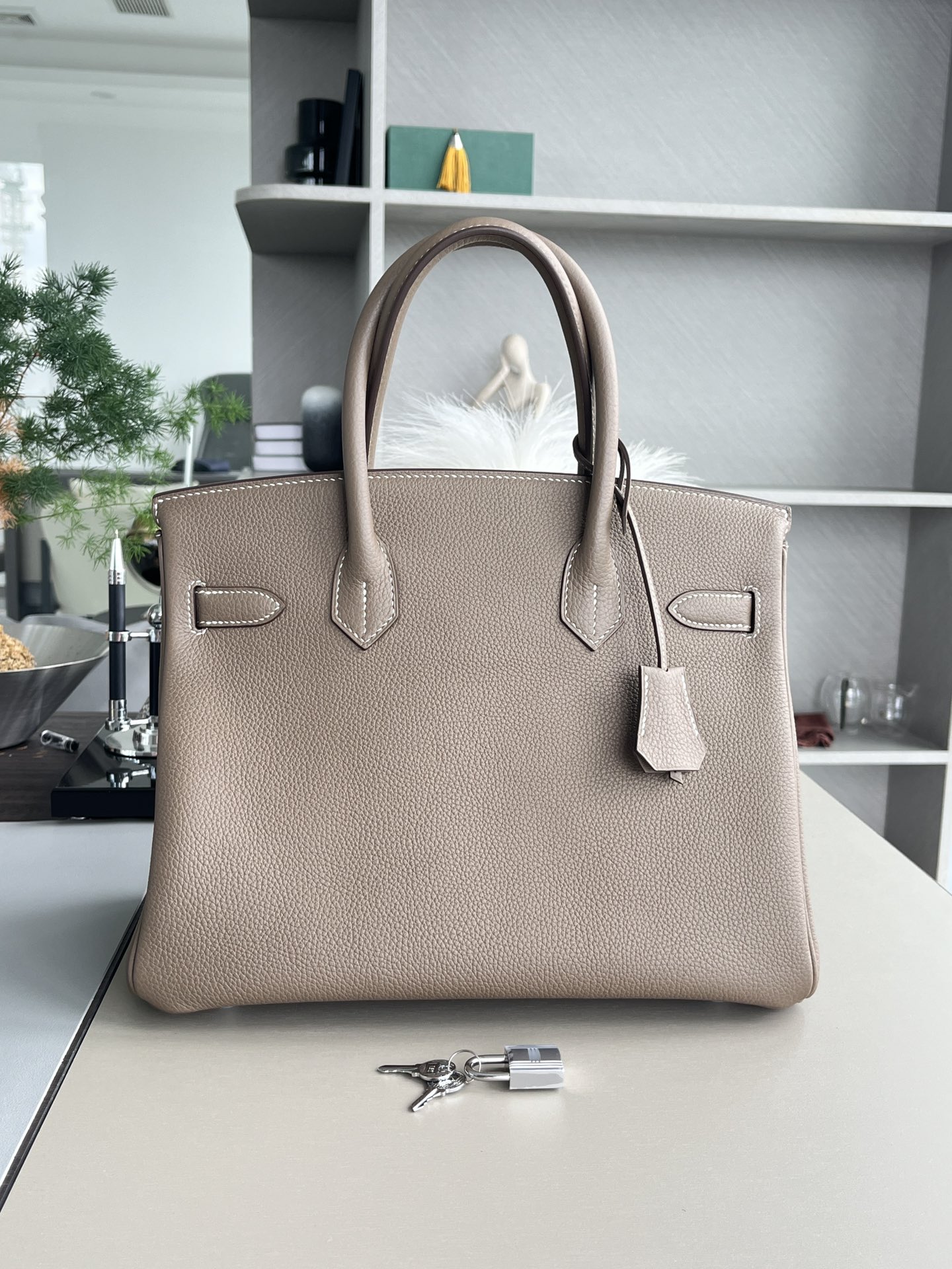 birkin30 CK18大象灰 银扣togo，一级手工缝制