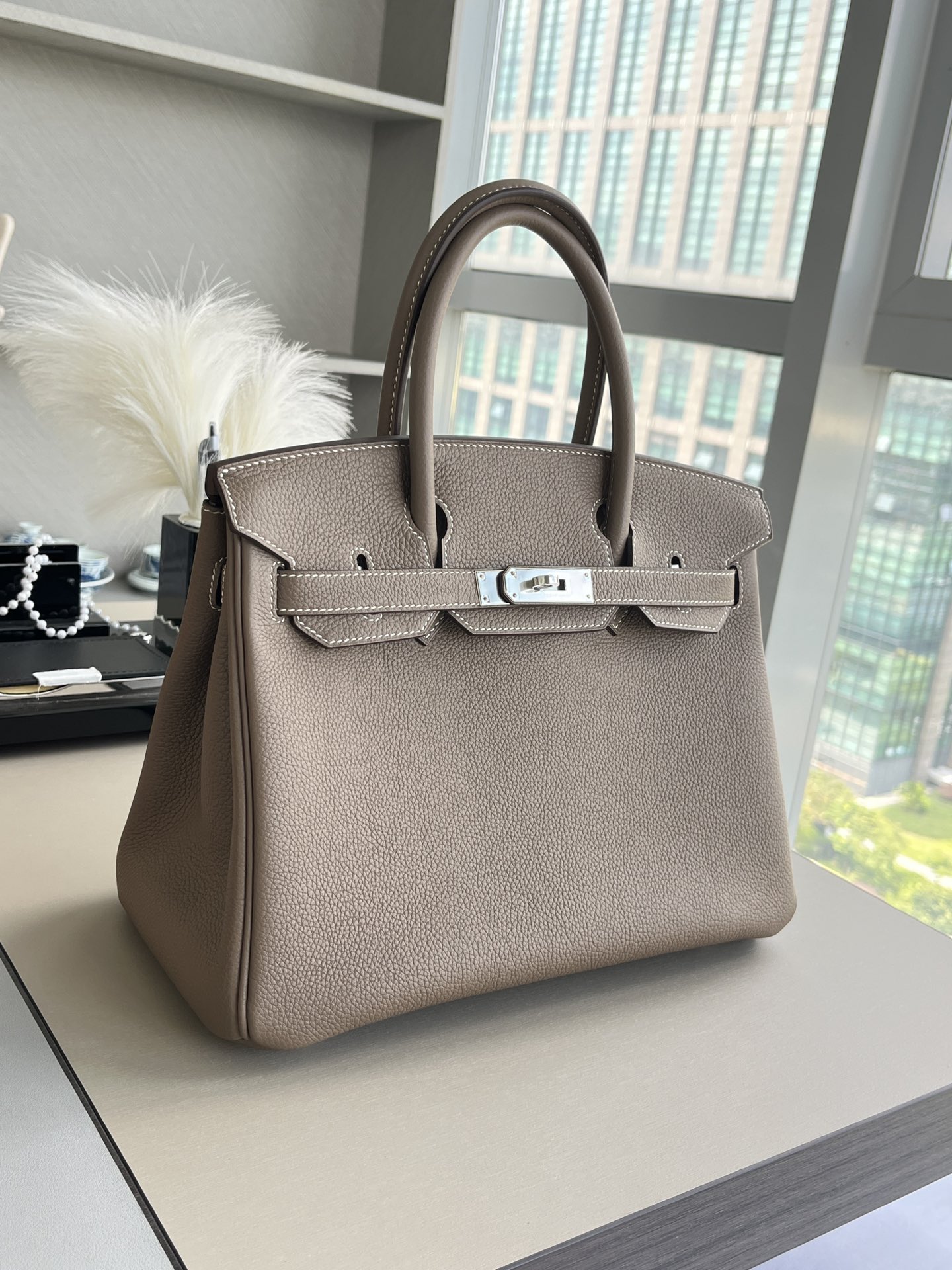 birkin30 CK18大象灰 银扣togo，一级手工缝制